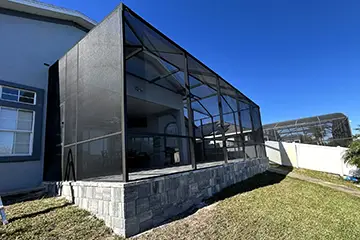 Half mansard screen enclosure by East Coast Aluminum